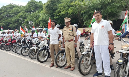 ெரயில்வே பாதுகாப்பு படை வீரர்கள் கன்னியாகுமரி முதல் ஐதராபாத் வரை பைக் பேரணி