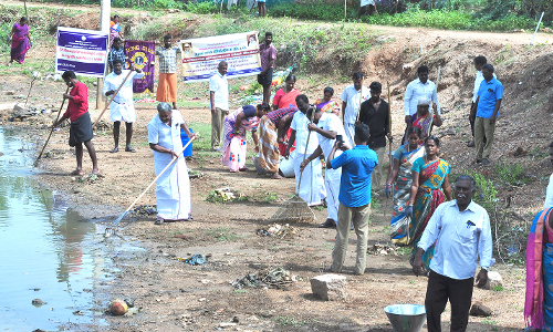 நீர் நிலைகள், கரைப்பகுதி சுத்தம் செய்யும் பணி
