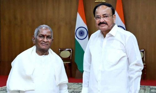 குடியரசு துணைத் தலைவர் வெங்கையா நாயுடுவுடன், இளையராஜா சந்திப்பு