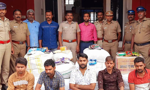 கருமத்தம்பட்டியில் குட்கா விற்ற 5 பேர் கைது