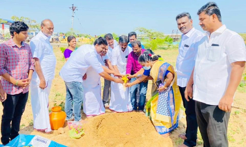 நவீன எரிவாயு தகனமேடை அமைப்பதற்கான பூமி பூஜை