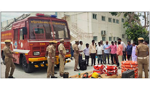 அஞ்செட்டியில்  பேரிடர் மேலாண்மை ஒத்திகை பயிற்சி