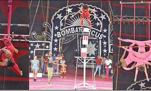 திருச்சியில் நடைபெற்று வரும் பாம்பே சர்க்கஸில் கலைஞர்களின் மெய் சிலிர்க்க வைக்கும் சாகசங்கள்
