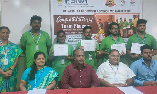 இந்திய அளவில் ஹேக்கத்தான் போட்டியில் பி.எஸ்.என்.ஏ மாணவர்கள் சாதனை