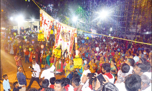 மறவன்குடியிருப்பு புனித தஸ்நேவிஸ் மாதா ஆலய திருவிழா தொடங்கியது