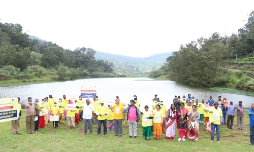 கோத்தகிரியில் நீர்நிலைகளை சுத்தம் செய்து மரம் நடுதல் நிகழ்ச்சி