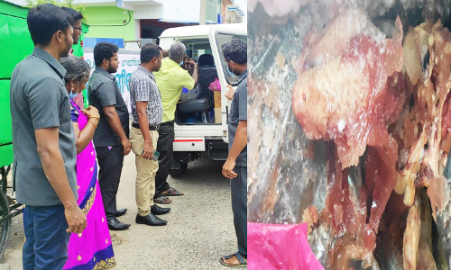 வந்தவாசியில் கெட்டுப்போன கோழி இறைச்சி பறிமுதல்