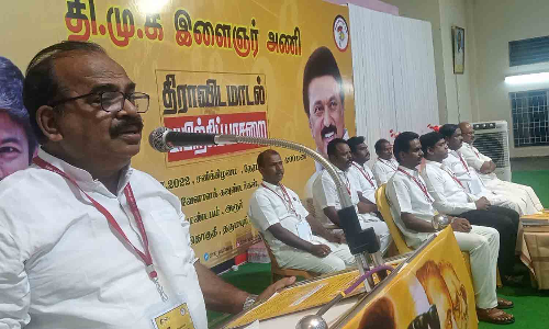 பாப்பிரெட்டிப்பட்டியில்  திராவிட மாடல் பயிற்சி பாசறை கூட்டம்