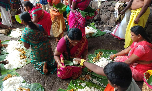 நத்தம் அருகே மலையாண்டி கோயில் திருவிழாவில் மடிச்சோறு நேர்த்திக்கடன்