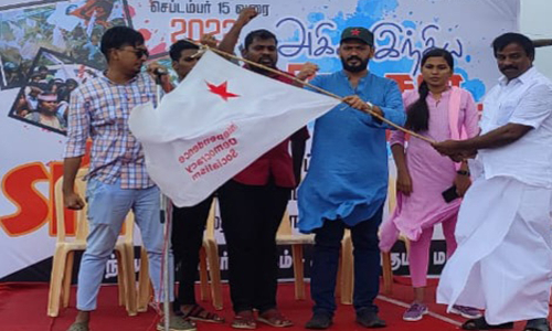 கன்னியாகுமரியில் இருந்து இந்திய மாணவர் சங்க வாகன பிரசார பயணம் - மார்க்சிஸ்ட் கம்யூனிஸ்ட் கட்சி எம்.எல்.ஏ. தொடங்கி வைத்தார்