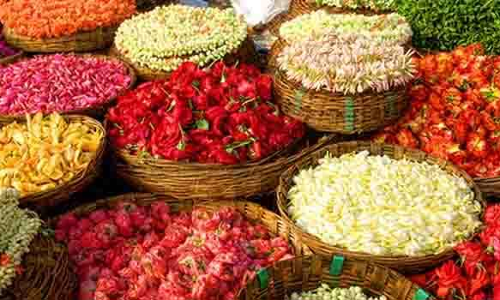 பரமத்திவேலூர் சுற்றுவட்டார பகுதிகளில் ஆடி -18 பண்டிகையை முன்னிட்டு  பூக்களின் விலை கிடுகிடு உயர்வு