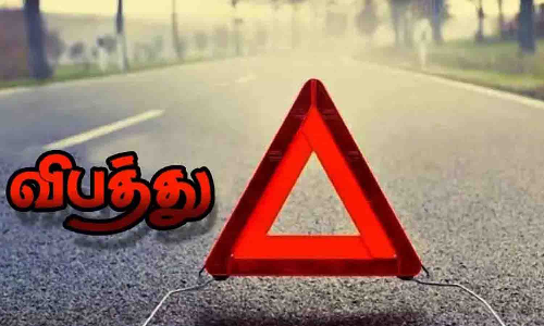 வெள்ளகோவிலில் மோட்டர் சைக்கிள் மீது பள்ளி வேன் மோதல்