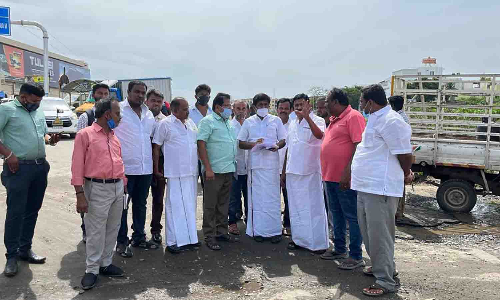 திருப்பூர் மாநகரில் ரூ.36¼ கோடியில் 4 உயர்மட்ட பாலங்கள் - மேயர் தினேஷ்குமார் ஆய்வு