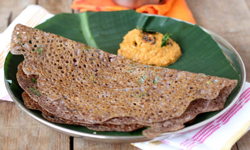 சத்து நிறைந்த கேழ்வரகு கோதுமை தோசை