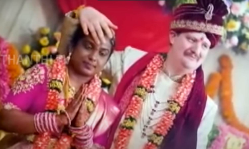 இந்து முறைப்படிதான் திருமணம் செய்வேன்... ஆந்திர பெண்ணை கைப்பிடித்த அமெரிக்க மாப்பிள்ளை