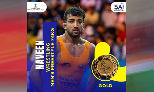 காமன்வெல்த் மல்யுத்த போட்டியில் இந்தியாவுக்கு 6வது தங்கம்- பாகிஸ்தான் வீரரை வீழ்த்தி இந்திய வீரர் நவீன் அபாரம்