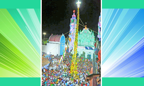 கோவில்பட்டி அருகே காமநாயக்கன்பட்டி புனித பரலோக மாதா ஆலய பெருவிழா கொடியேற்றம்