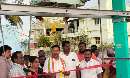 கிருஷ்ணாபுரம் பகுதியில்  புதிய மின்மாற்றி அமைப்பு- ரூபி மனோகரன் எம்.எல்.ஏ. திறந்து வைத்தார்