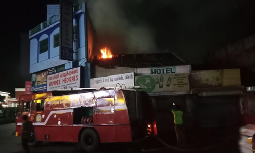 சேலம் ரெயில் நிலையம் அருகே ஓட்டலில் திடீர் தீ விபத்து