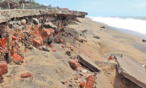 நெம்மேலி குப்பத்தில் கடல் அரிப்பு- கலெக்டர் ஆய்வு