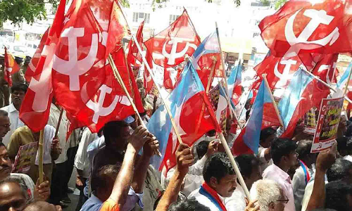 இந்திய கம்யூனிஸ்டு மாநாட்டையொட்டி திருப்பூரில் இன்று செம்படை பேரணி