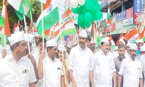 கிள்ளியூர் சட்டமன்ற தொகுதியில் காங்கிரசார் பாதயாத்திரை