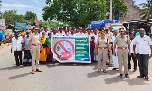 குஜிலியம்பாறையில் போதை பொருள் தடுப்பு விழிப்புணர்வு பேரணி