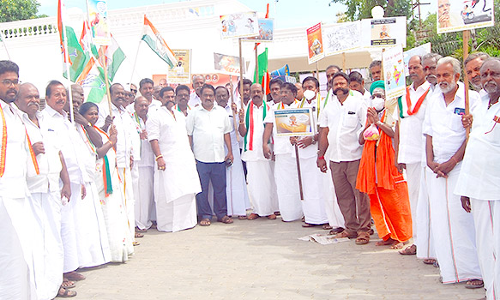 தஞ்சாவூர் தெற்கு மாவட்ட காங்கிரஸ் சார்பாக பிரச்சார நடைபயணம்