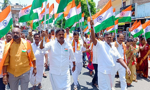 பா.ஜனதா சார்பில் பாரதமாதா சிலை ஊர்வலம்