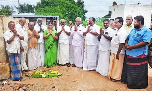நிலக்கோட்டையில் அங்கன்வாடி மையம் அமைக்க பூமி பூஜை