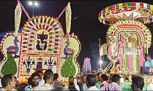 திருவெற்றியூர் பாகம்பிரியாள் கோவிலில் பூச்சொரிதல் விழா: ஆயிரக்கணக்கான பக்தர்கள் தரிசனம்