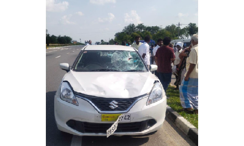 நல்லம்பள்ளி அருகே   கார் மோதி தொழிலாளி பலி