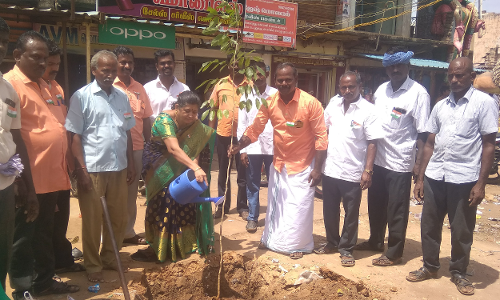 கந்தர்வகோட்டையில் மரக்கன்றுகள் நடும் விழா