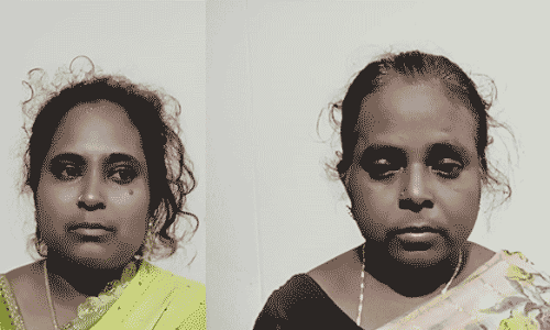 நகைக்கடையில்  கவரிங் செயினை வைத்து விட்டு 5 பவுன் தங்கச் செயினை திருடிய தாய்-மகள்