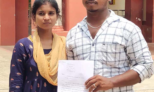 கடலூர் போலீஸ் சூப்பிரண்டு அலுவலகத்தில் புதுமண தம்பதி தஞ்சம்