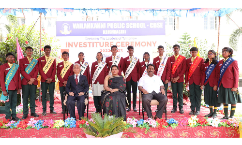 கிருஷ்ணகிரி வேளாங்கண்ணி பள்ளியில்  மாணவ தலைமை பதவியேற்பு விழா