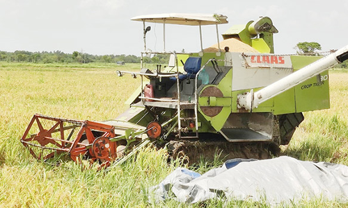 அடுத்தவர் வயலில் நெல் அறுவடை செய்ததோடு கொலை மிரட்டலும் விடுத்த கும்பல் மீது வழக்கு