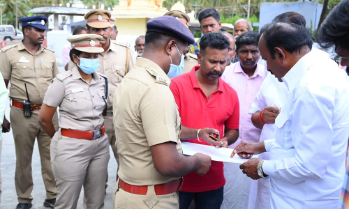 அமைச்சர் முத்துசாமி, மேற்கு மண்டல ஐ.ஜி. ஆய்வு