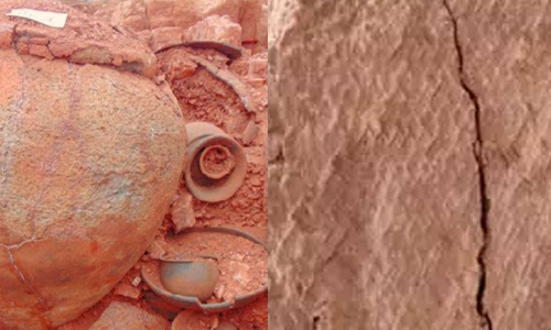 ஆதிச்சநல்லூர் அகழாய்வு பணி- பனை ஓலை அச்சு கண்டு பிடிப்பு