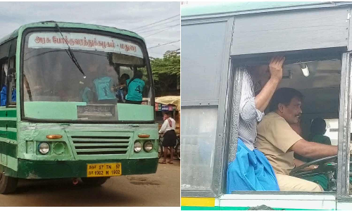 மலைச்சாலையில் மரண பீதி மாணிக்கம் பட பாணியில்   பயணிகளை ஏற்றிச் செல்லும் அரசு பஸ்