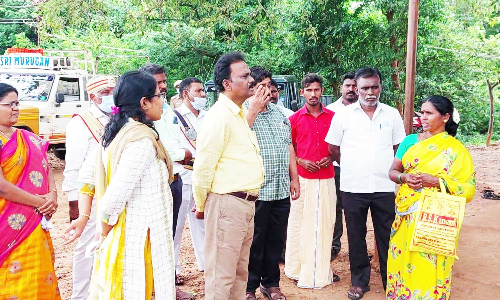 நத்தம் அருகே மலை கிராமங்களில் மாவட்ட கலெக்டர் திடீர் ஆய்வு