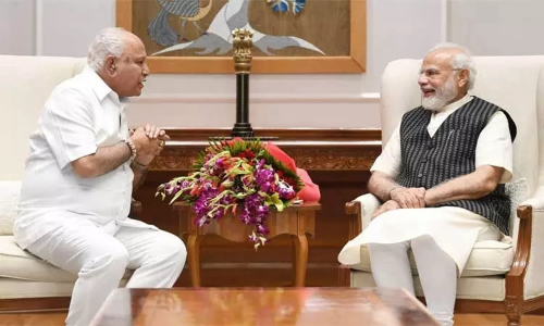 பிரதமர் நரேந்திர மோடியுடன் எடியூரப்பா சந்திப்பு