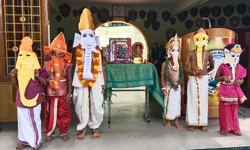 இலஞ்சி  பாரத் மாண்டிசோரி பள்ளியில் விநாயகர் சதுர்த்தி விழா