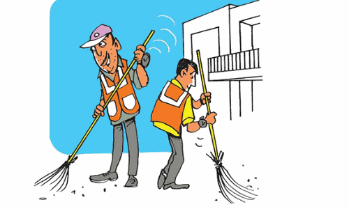 அரியலூர் அரசு கல்லூரியில் தூய்மை பணி