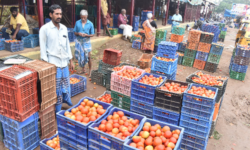 ஈரோடு மார்க்கெட்டில் தக்காளி விலை உயர்ந்தது