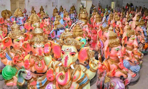 பல்லடத்தில்100 விநாயகர் சிலைகள் பிரதிஷ்டை