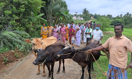 பரமத்தி வேலூரில் காவல் துறை சார்பில் கொடி அணிவகுப்பு