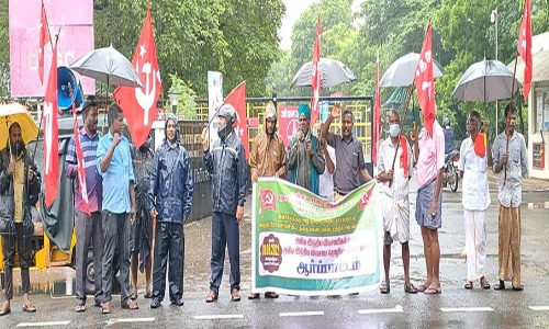 காரைக்காலில் ஹைட்ரோ கார்பன்-மீத்தேன் எடுப்பதற்கு எதிர்ப்பு; விவசாயிகள் ஆர்ப்பாட்டம்