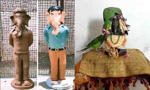 வித்தியாசமான முறையில் விநாயகர் வழிபாடு