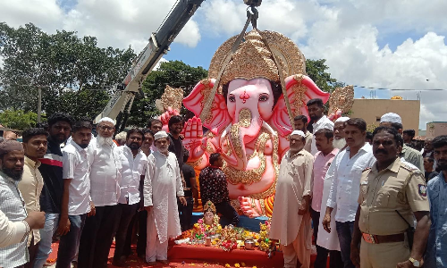 பேரிகையில்  மத நல்லிணக்கத்துடன் நடந்த விநாயகர் ஊர்வலம்